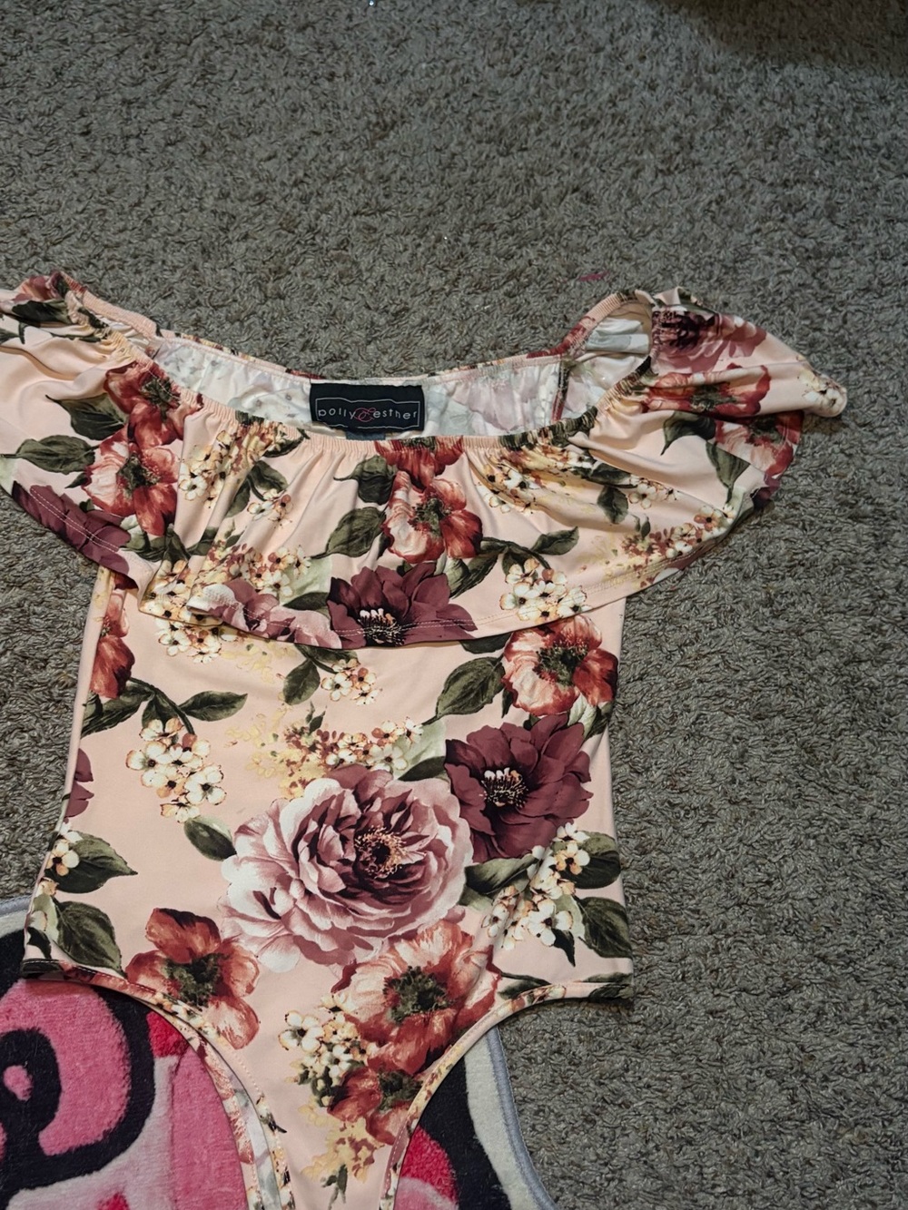 Blush Floral Off-Shoulder Bodysuit